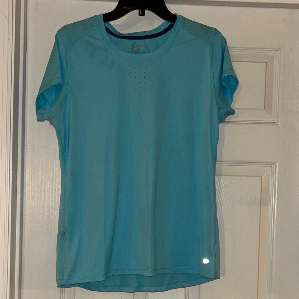 Champion Women's Light Blue Short Sleeve Tee